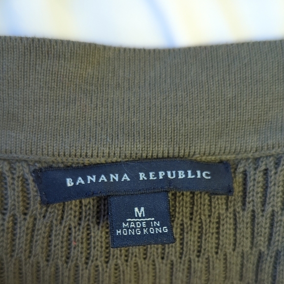 01558 Banana Republic Knit Belted Cardigan Green Size Medium preppy Business - Picture 5 of 7